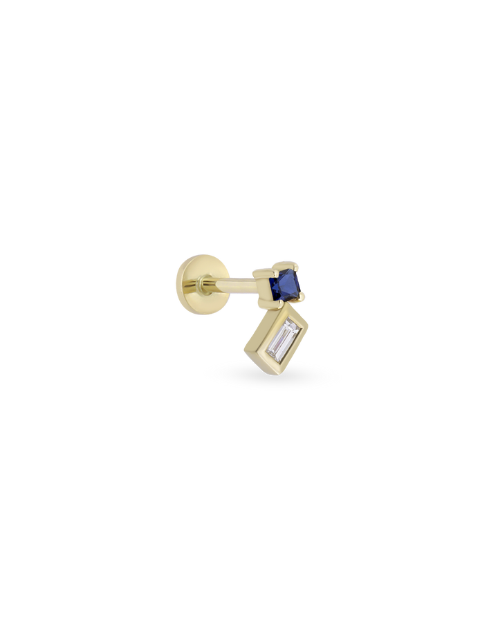 Duo Square Gem Baguette Piercing