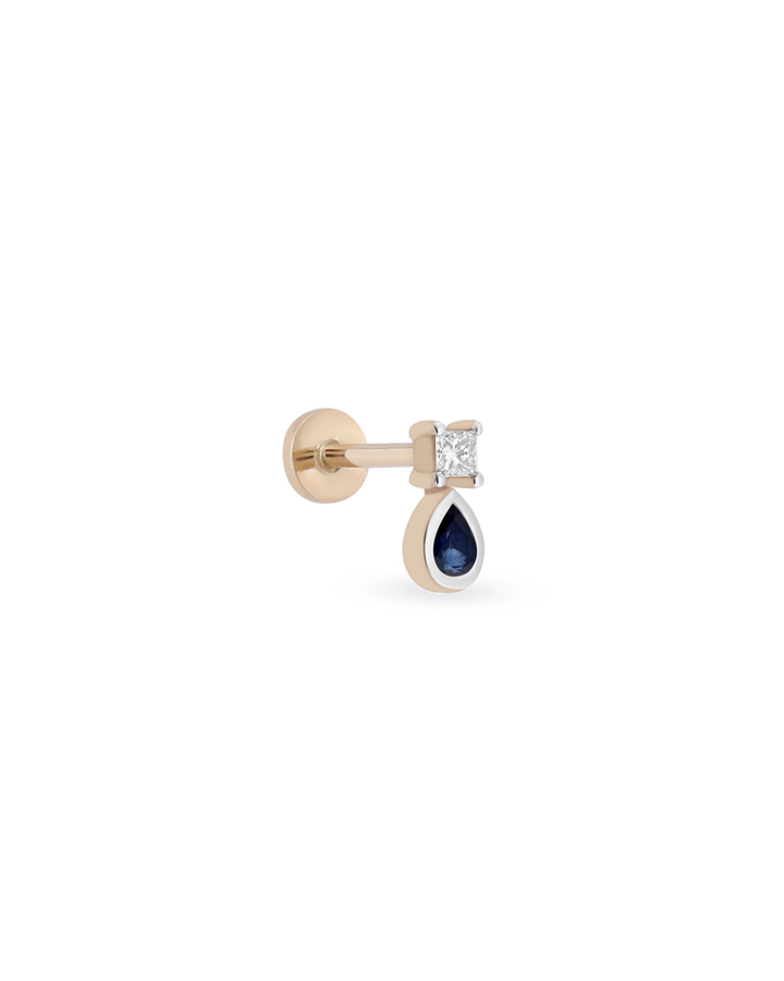 Duo Square Pear Gem Piercing