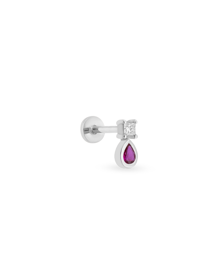 Duo Square Pear Gem Piercing