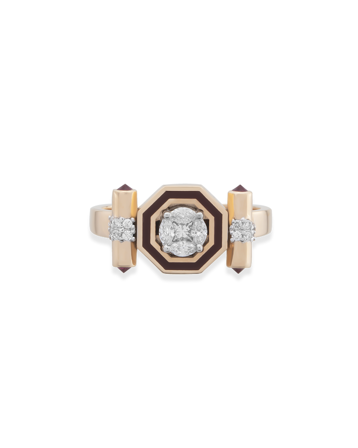 Bella Burgundy Enamel Yüzük