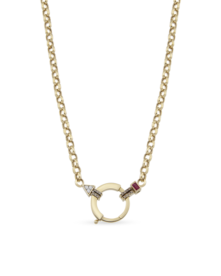 Baguette Chain Cognac Zincir Kolye
