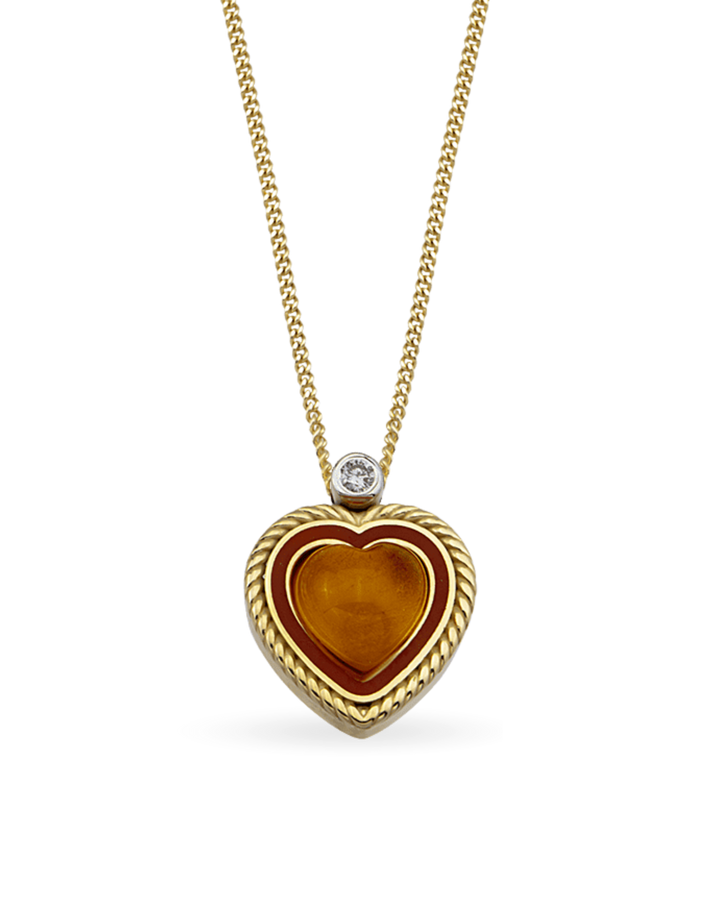 Lollie Heart Orange Kolye