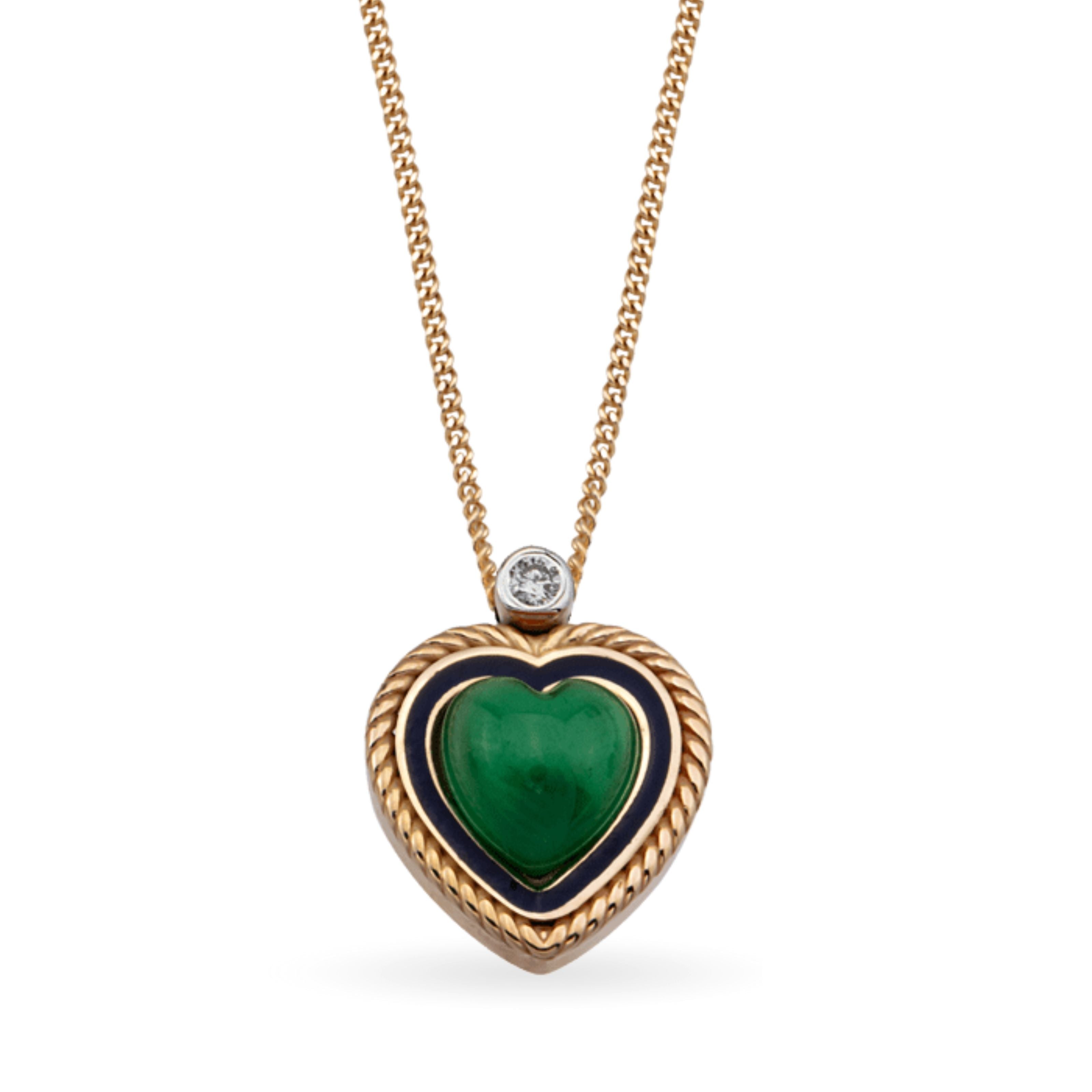Lollie Heart Green Kolye