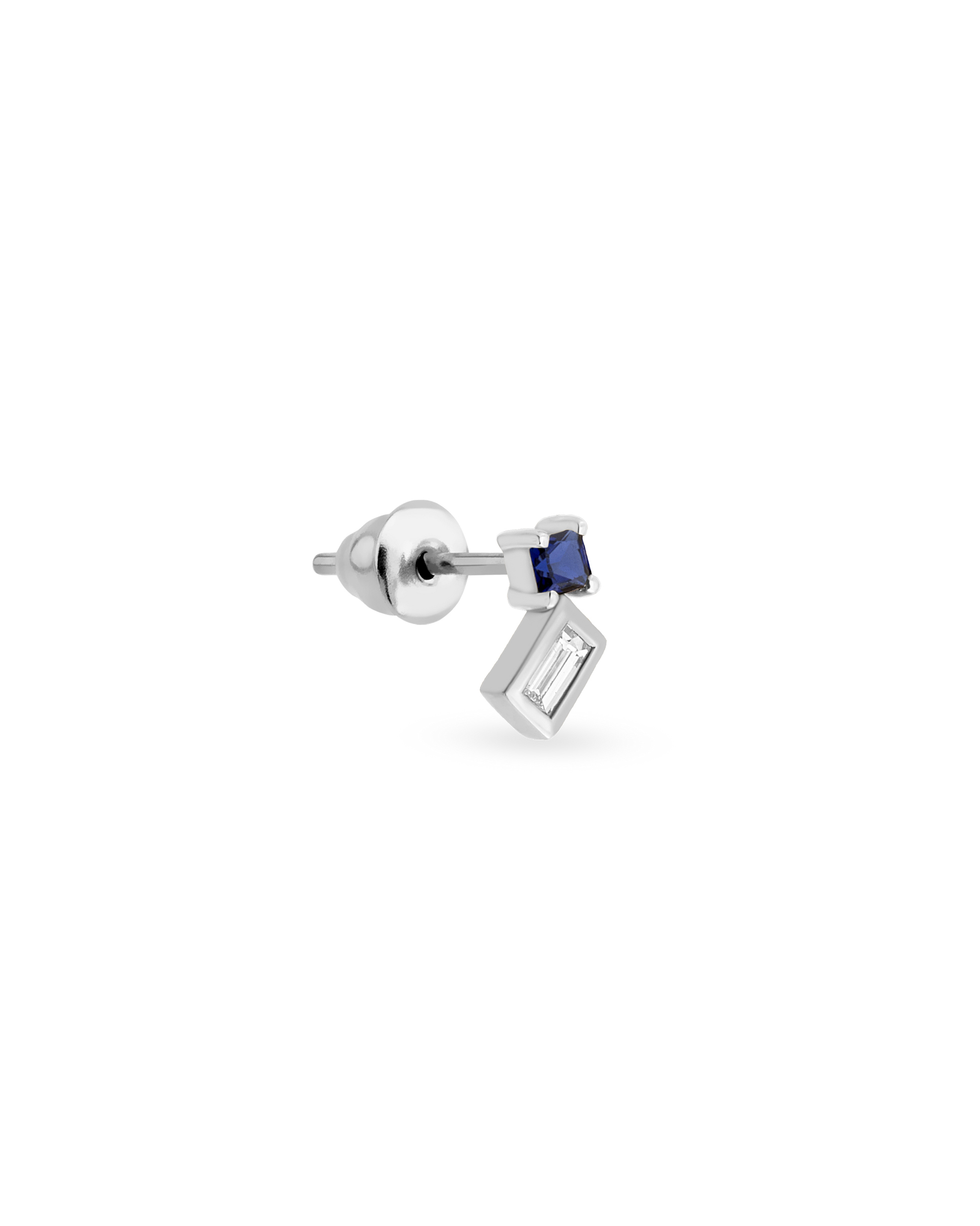 Duo Square Gem Baguette Tekli Küpe