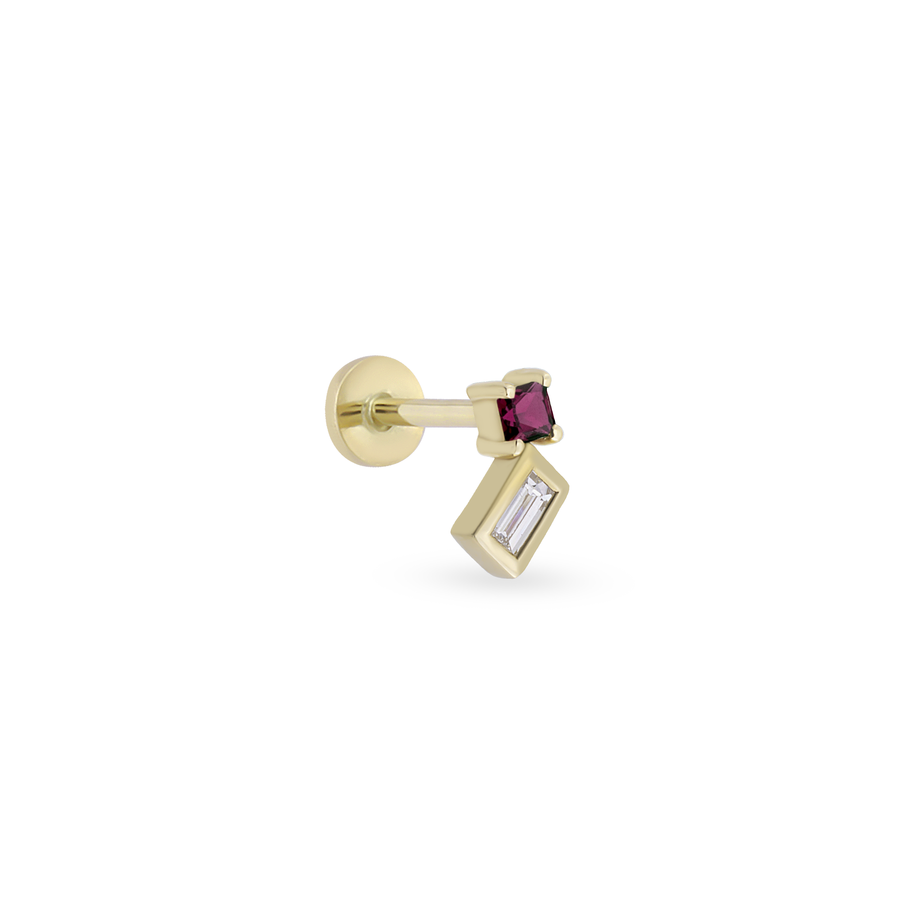 Duo Square Gem Baguette Piercing