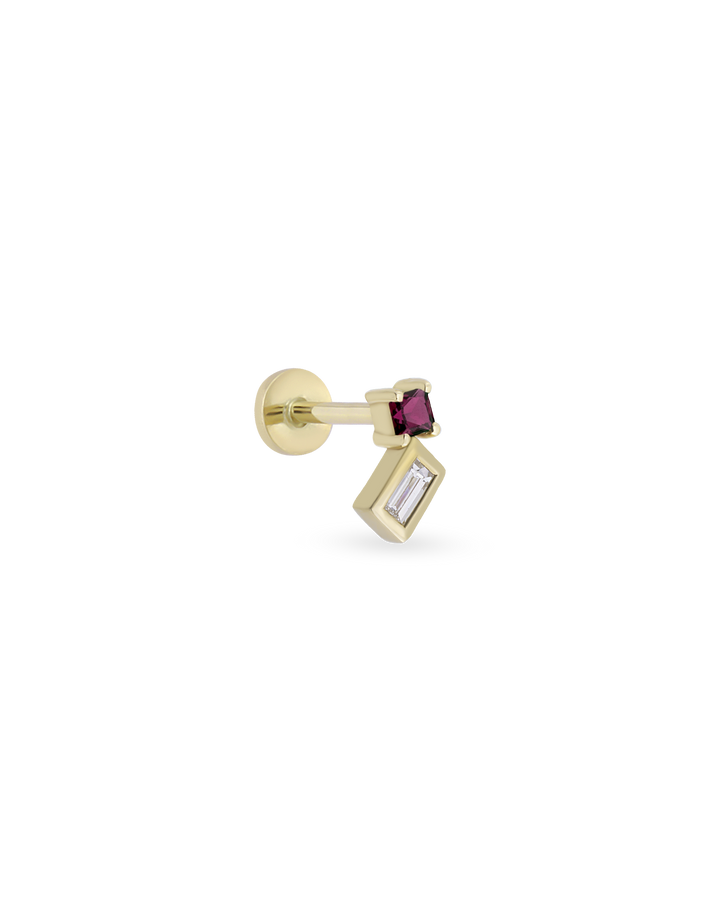 Duo Square Gem Baguette Piercing