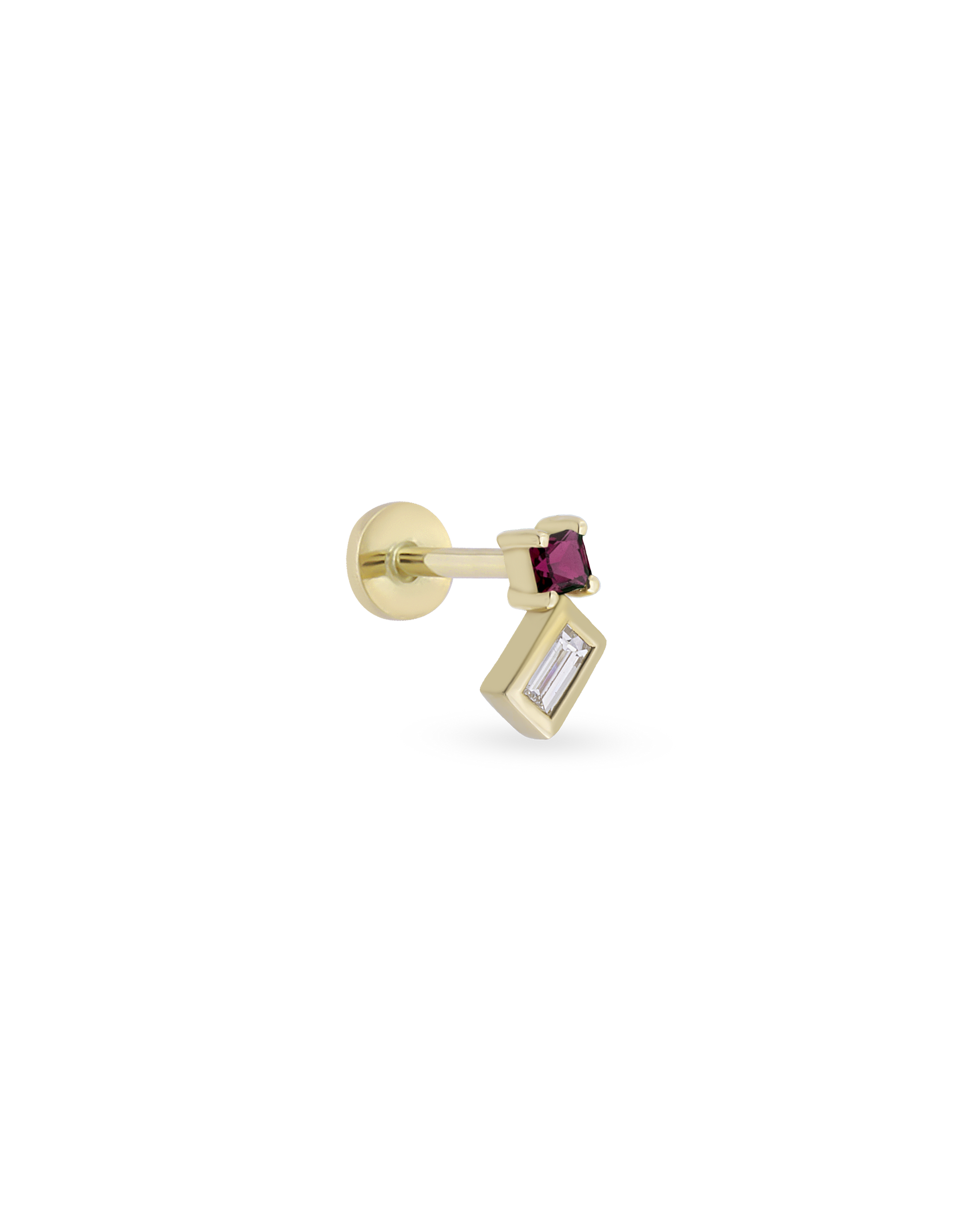 Duo Square Gem Baguette Piercing