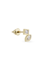 Duo Bold Square Marquise Tekli Küpe