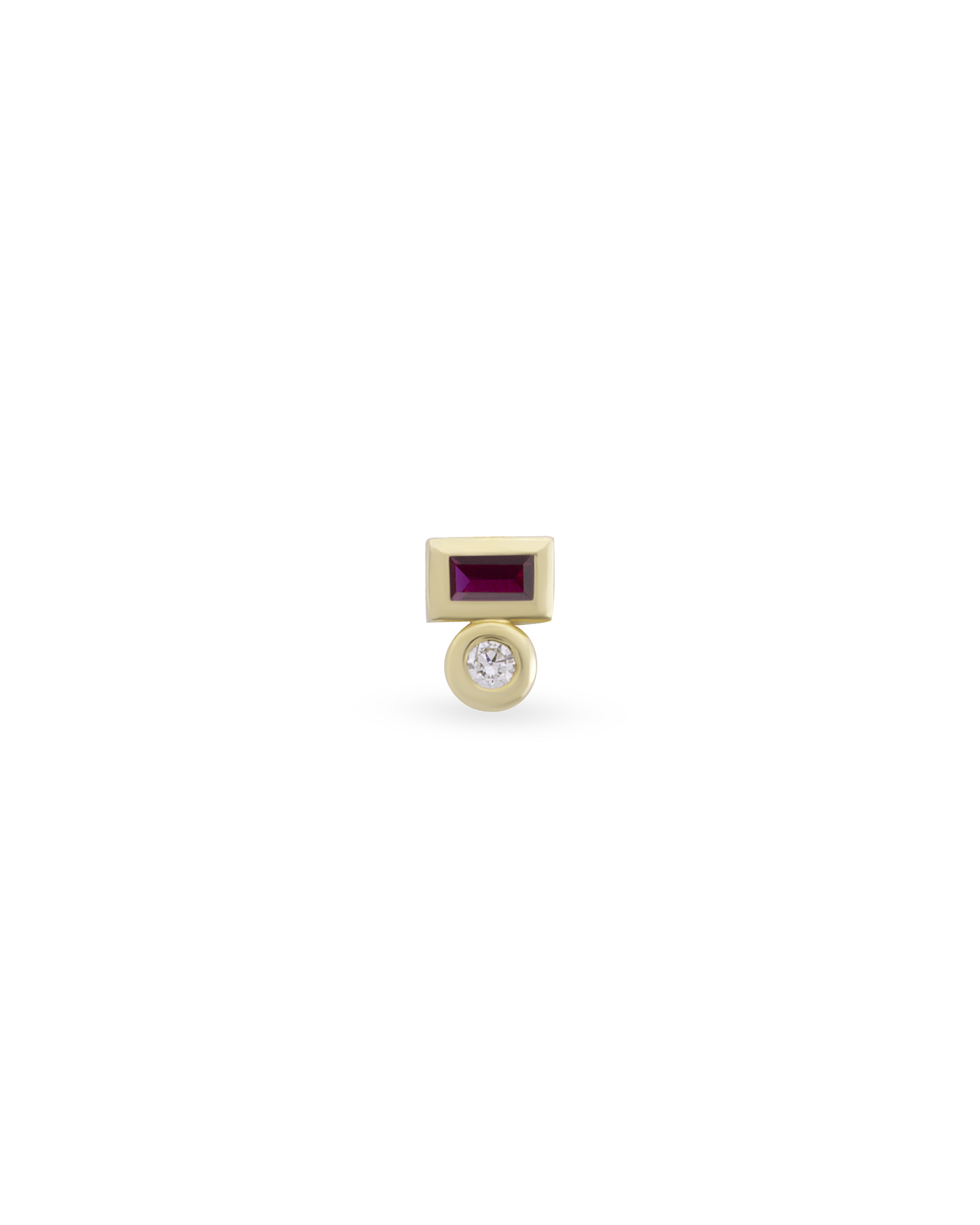 Duo Gem Baguette Dot Piercing