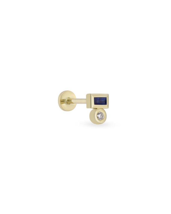 Duo Gem Baguette Dot Piercing