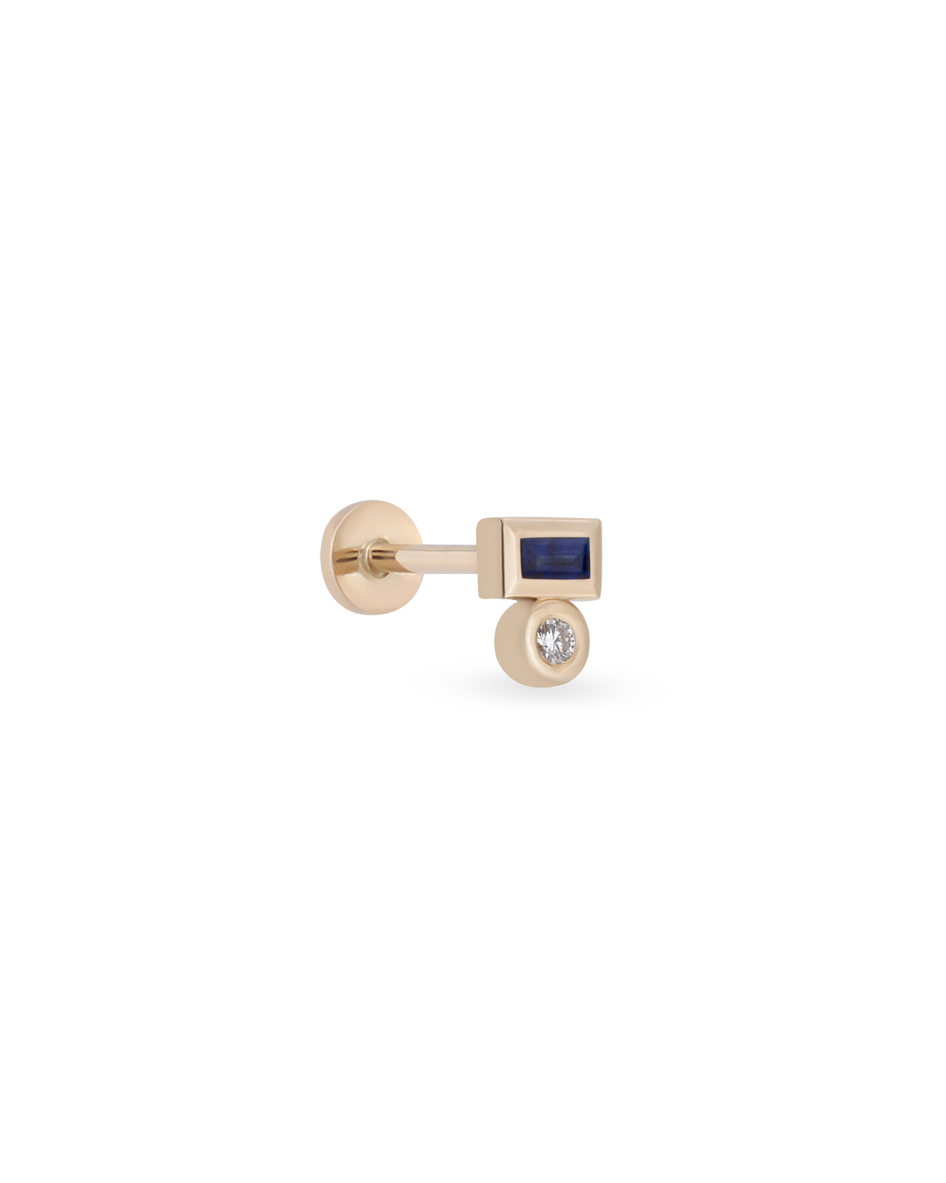 Duo Gem Baguette Dot Piercing