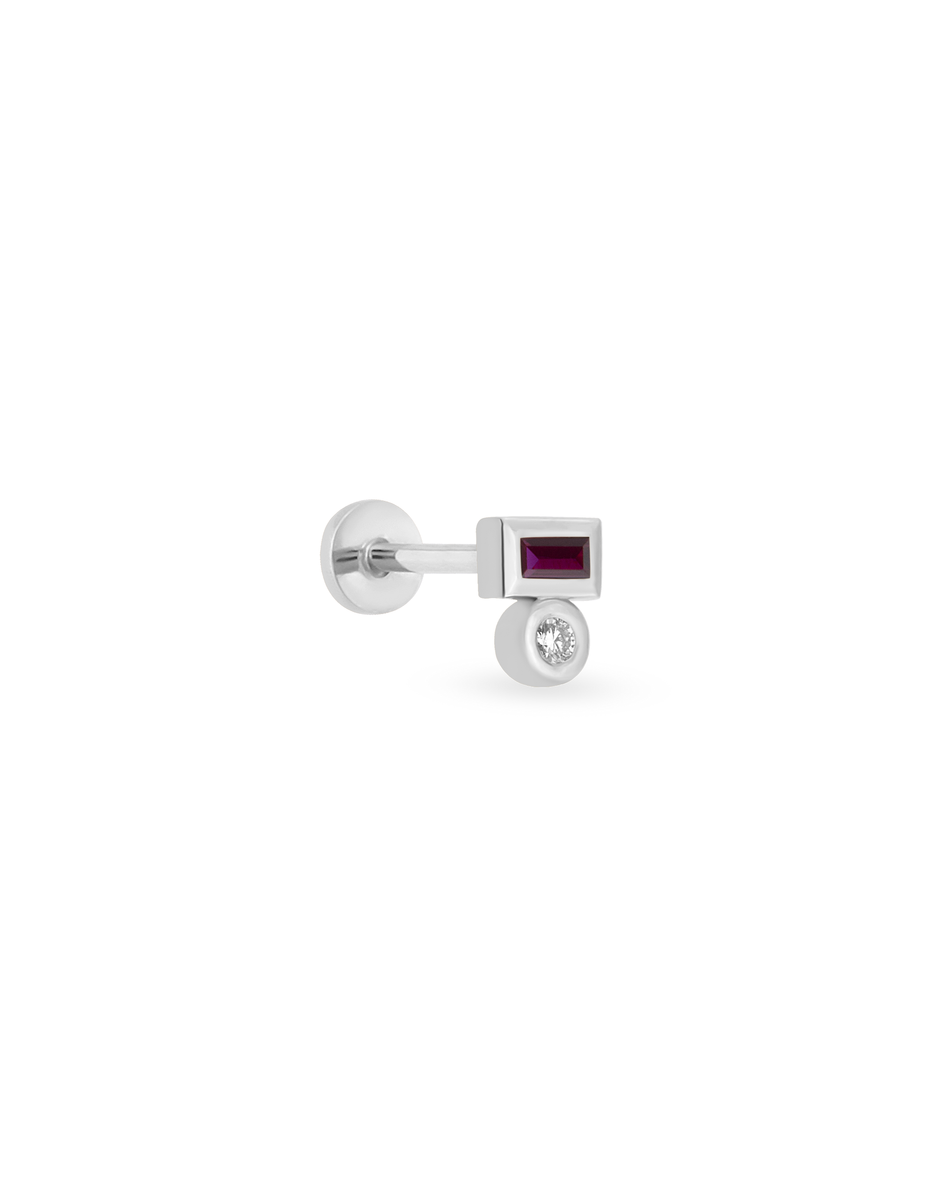 Duo Gem Baguette Dot Piercing