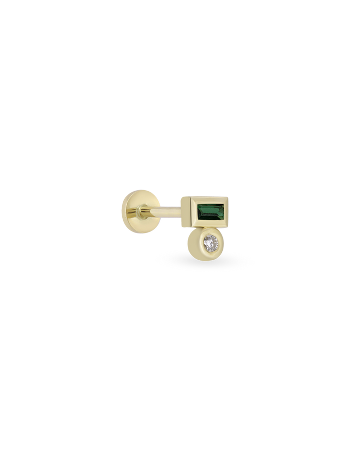 Duo Gem Baguette Dot Piercing