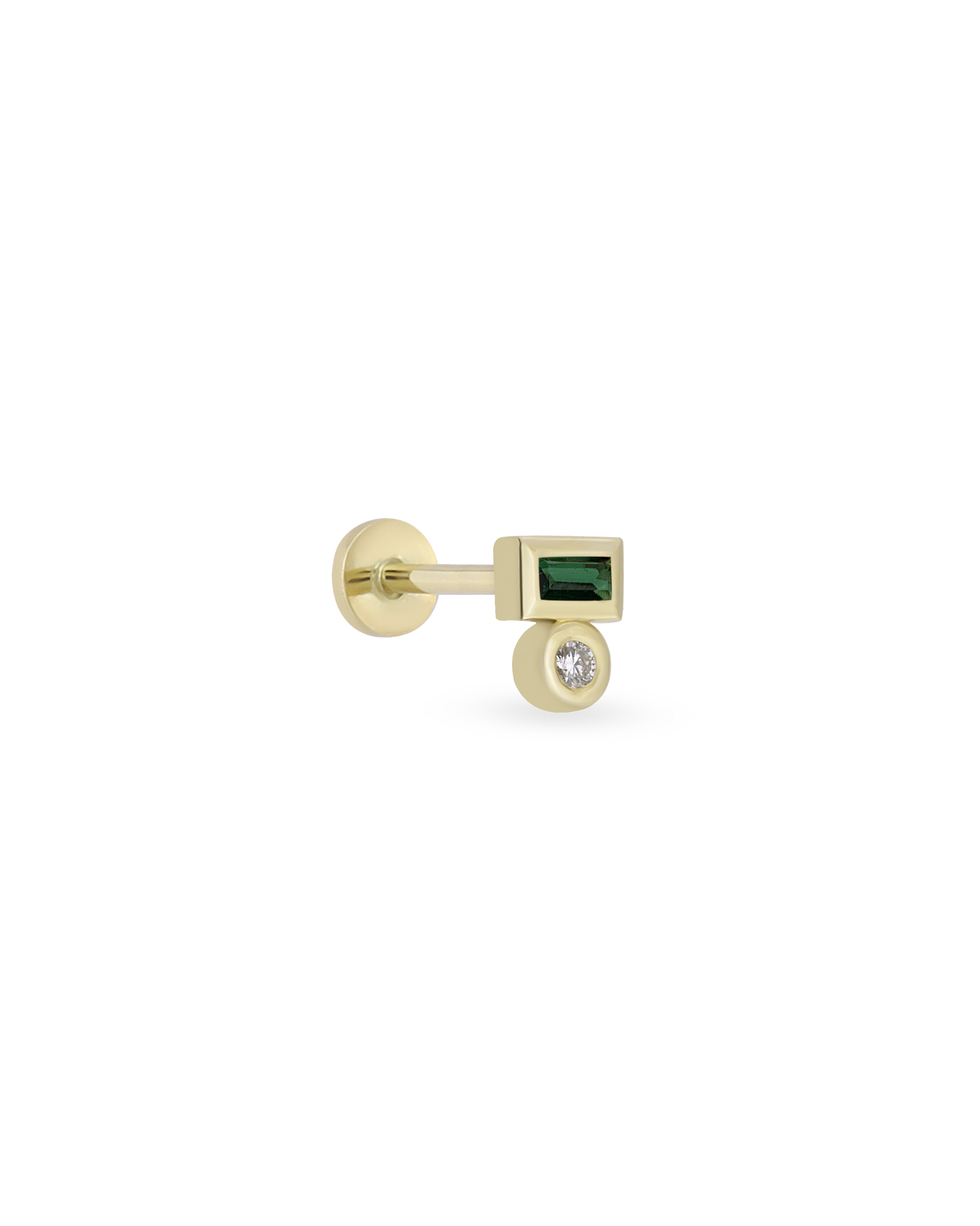 Duo Gem Baguette Dot Piercing