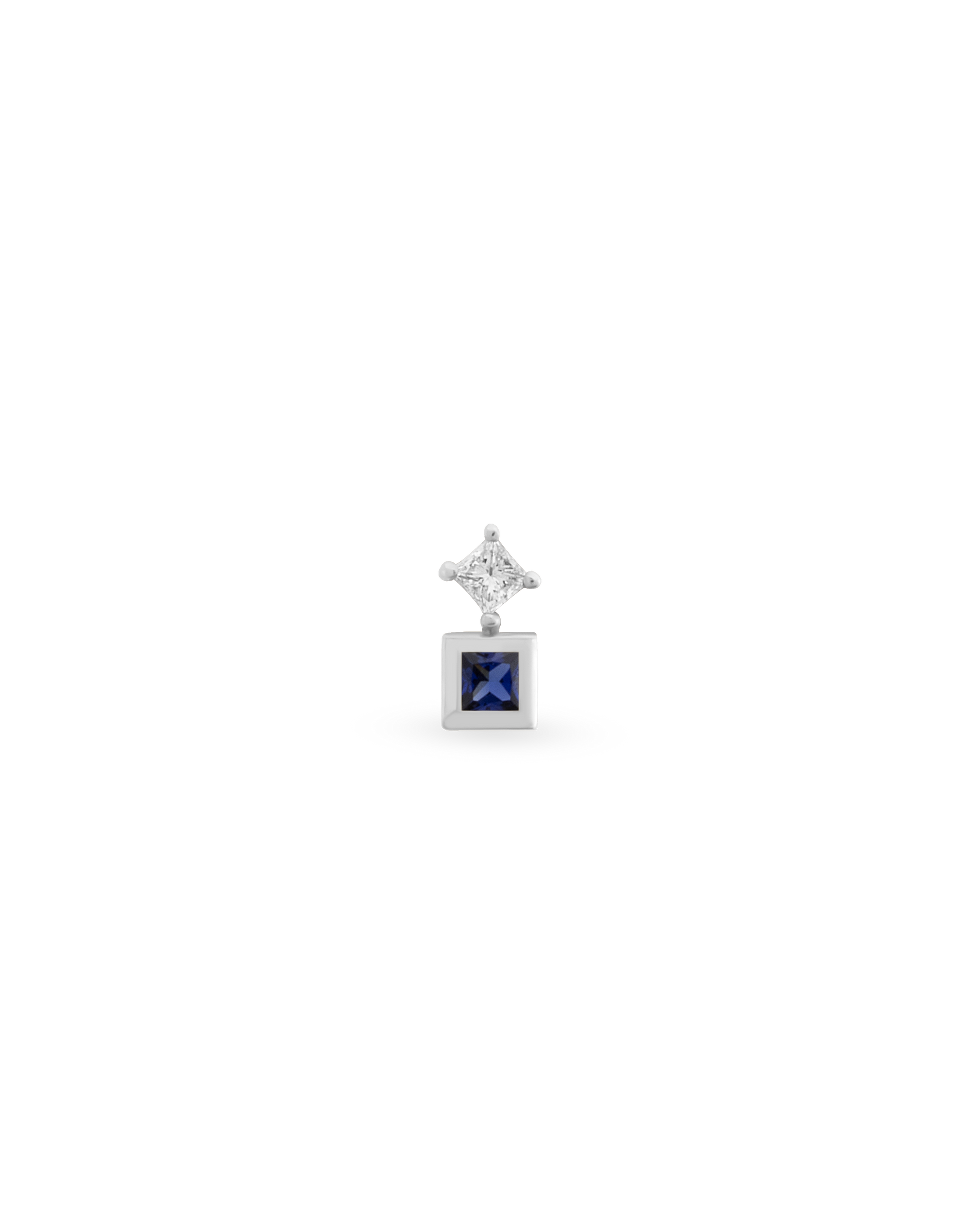 Duo Square Gem Tekli Küpe