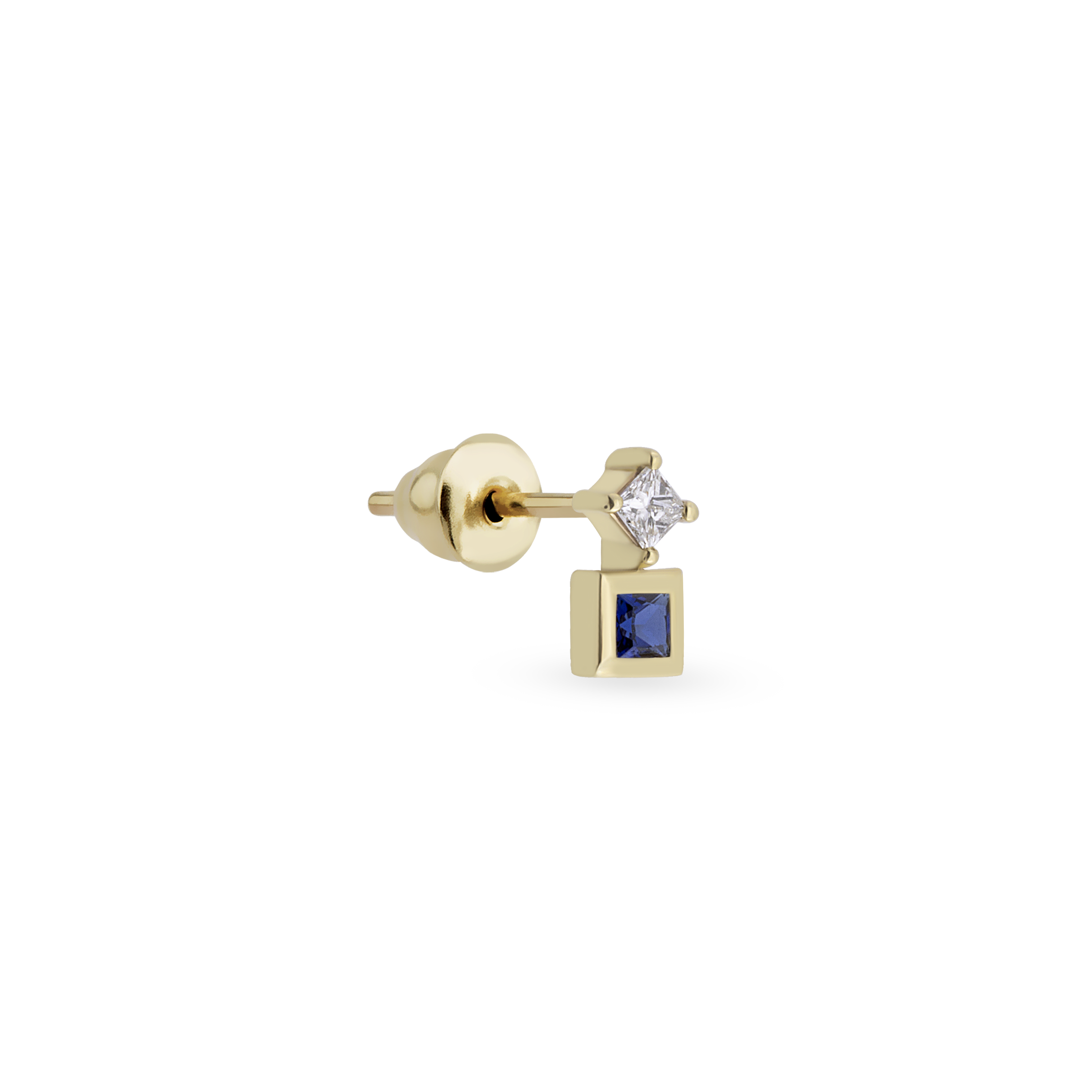 Duo Square Gem Tekli Küpe