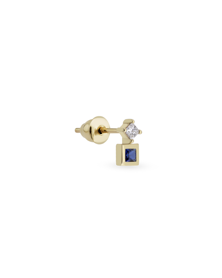 Duo Square Gem Tekli Küpe