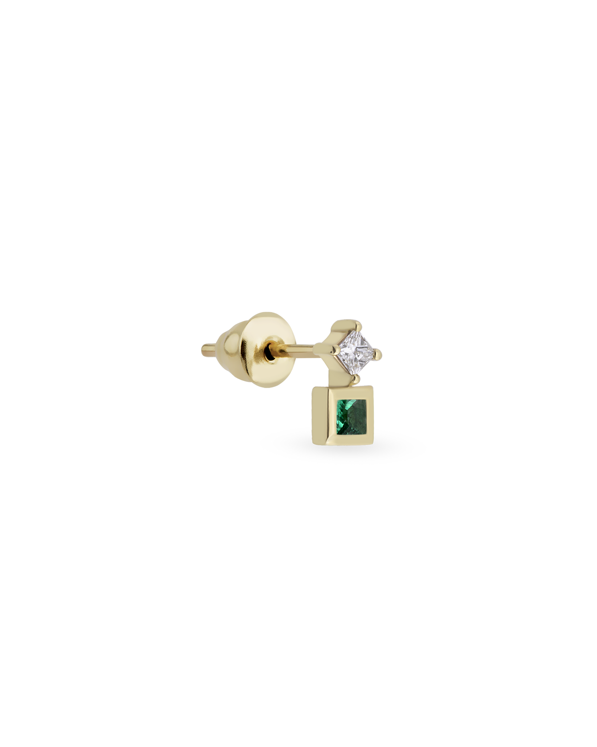 Duo Square Gem Tekli Küpe