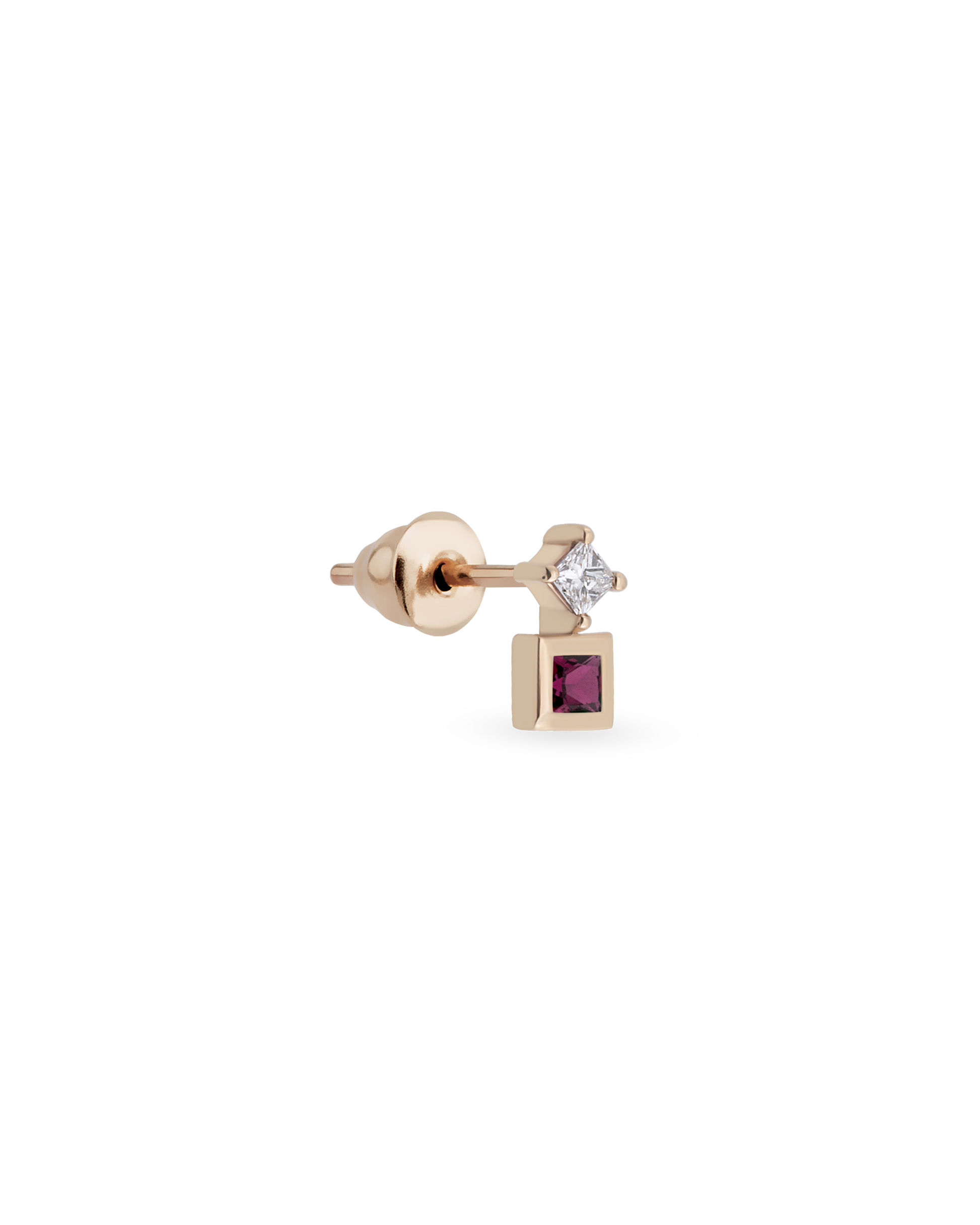 Duo Square Gem Tekli Küpe