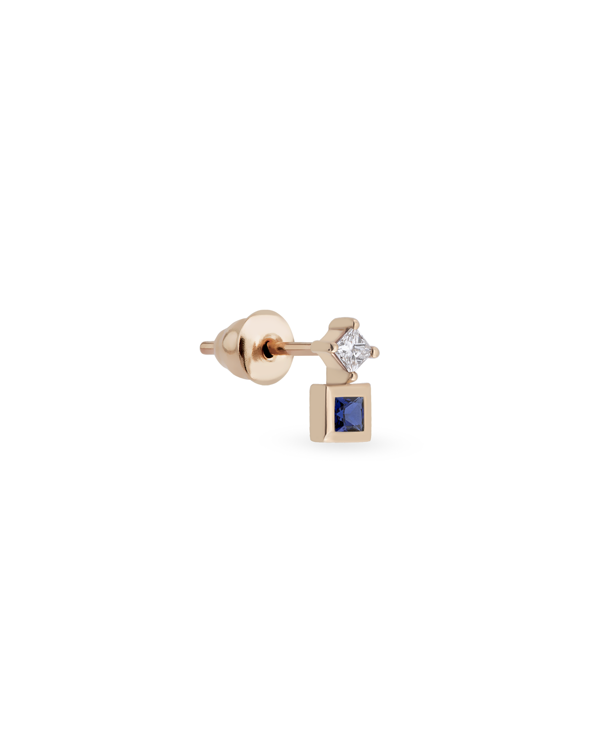 Duo Square Gem Tekli Küpe