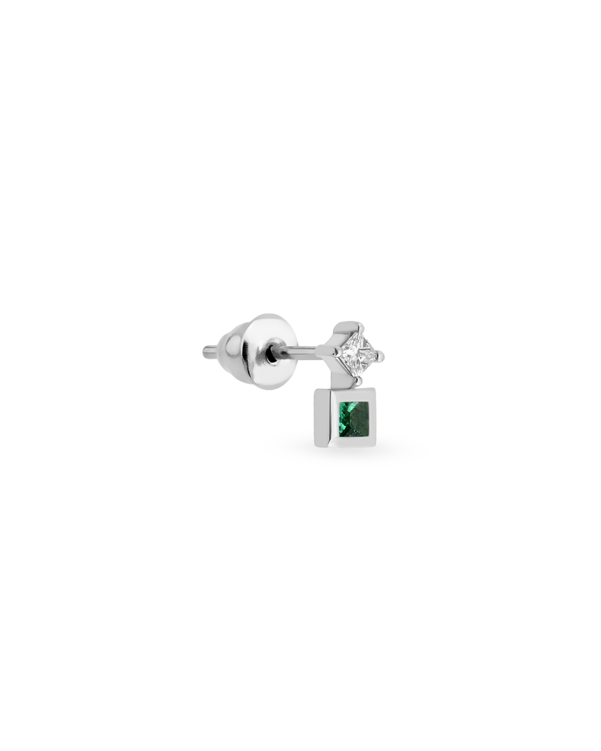 Duo Square Gem Tekli Küpe