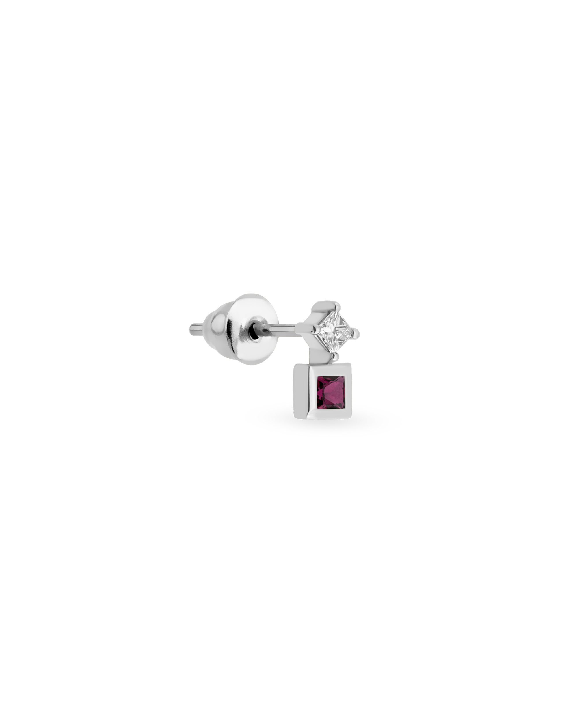 Duo Square Gem Tekli Küpe