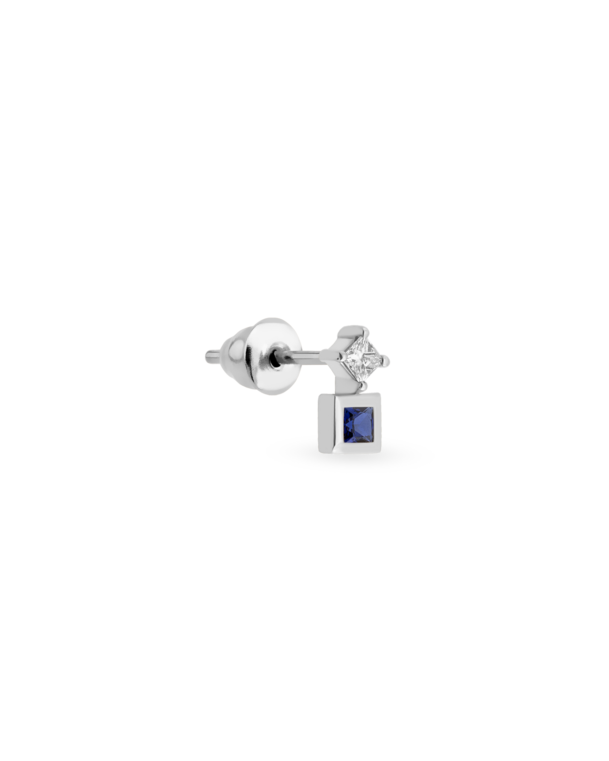 Duo Square Gem Tekli Küpe