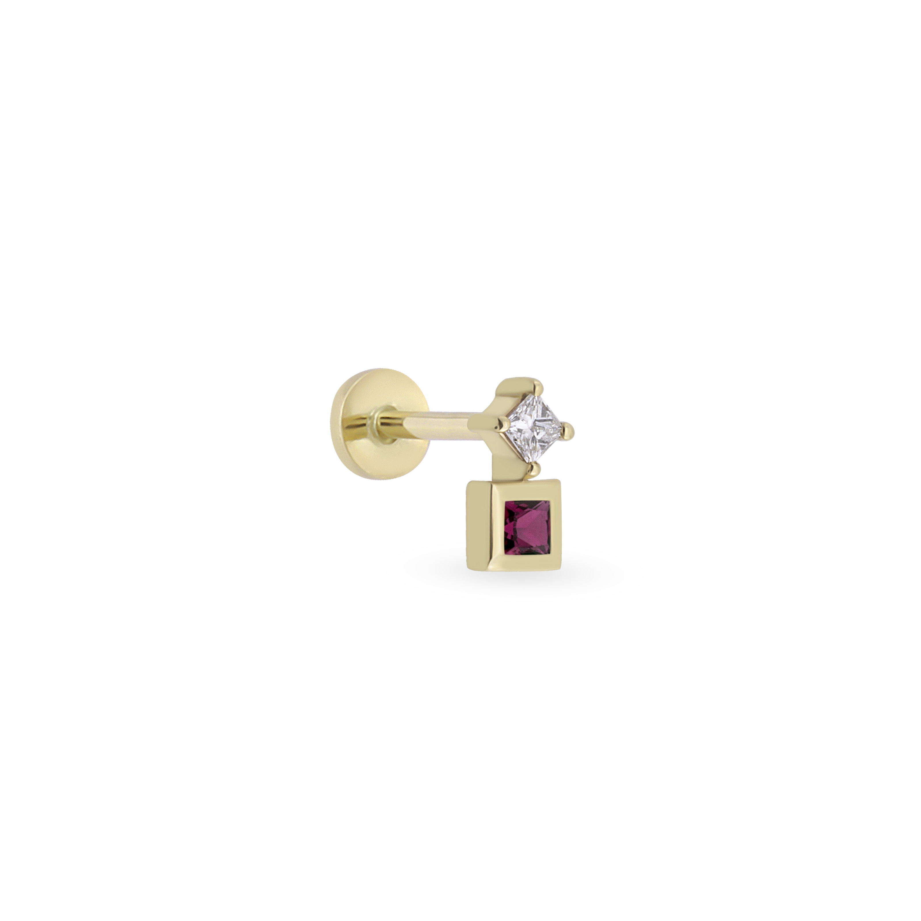 Duo Square Gem Piercing