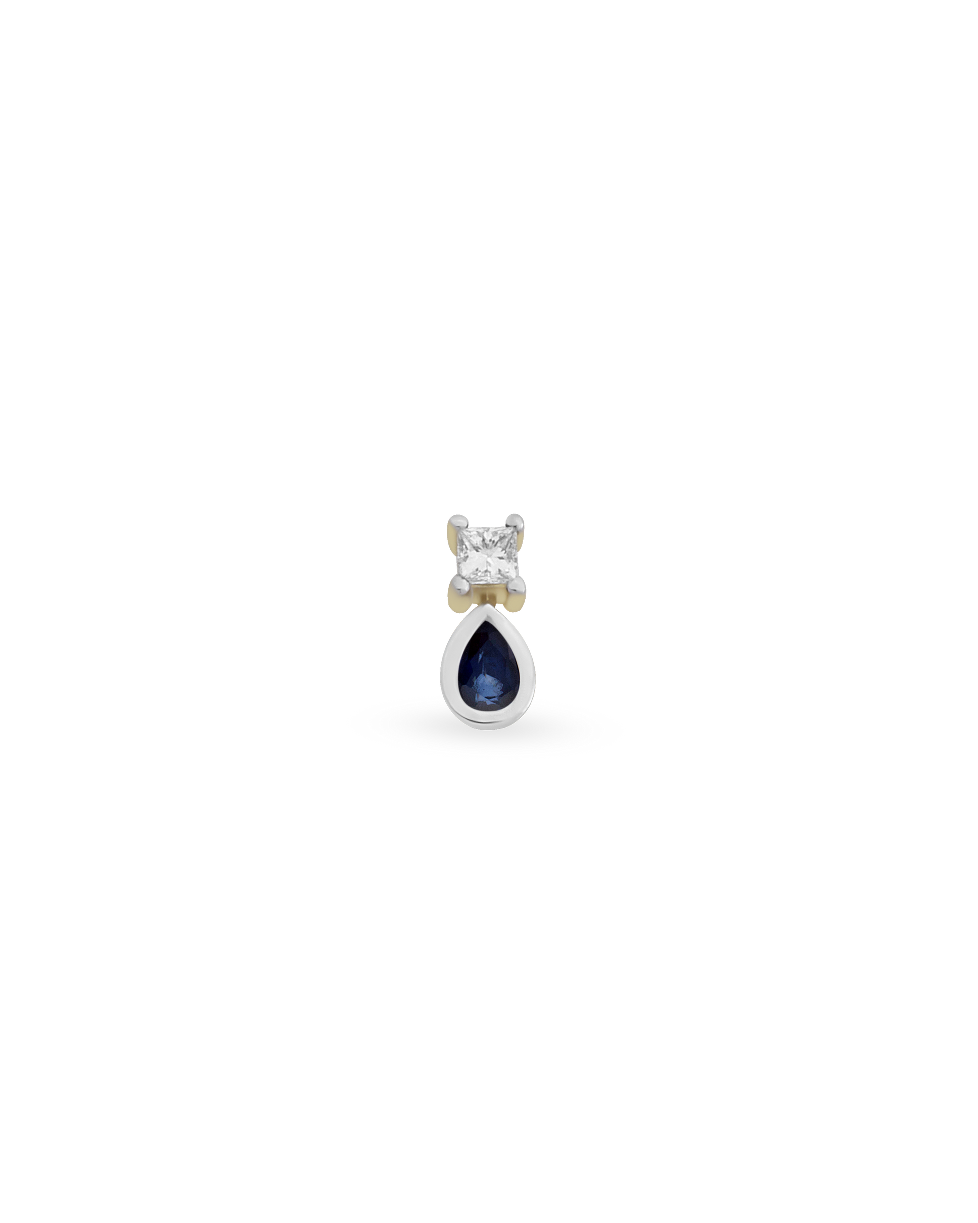 Duo Square Pear Gem Piercing