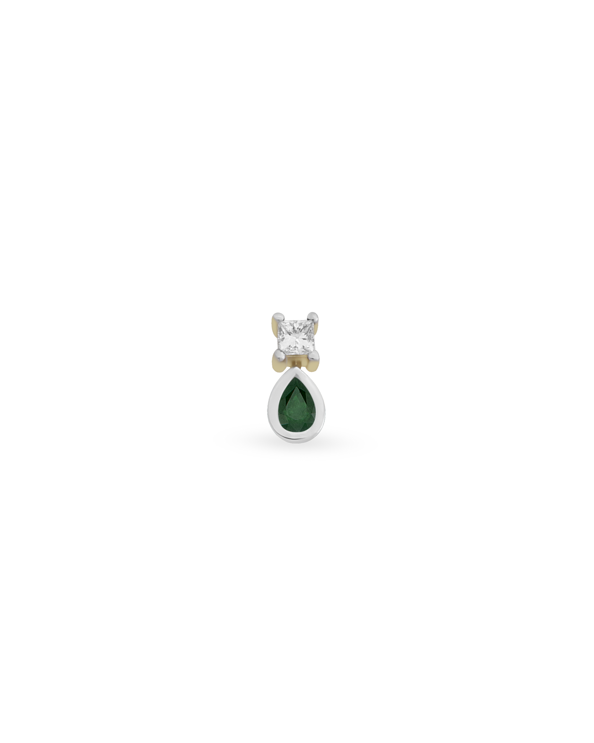 Duo Square Pear Gem Piercing