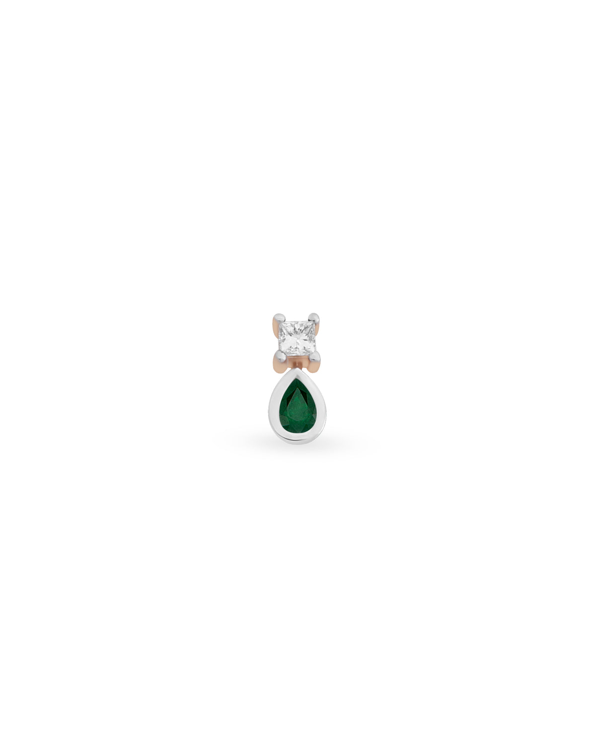 Duo Square Pear Gem Piercing