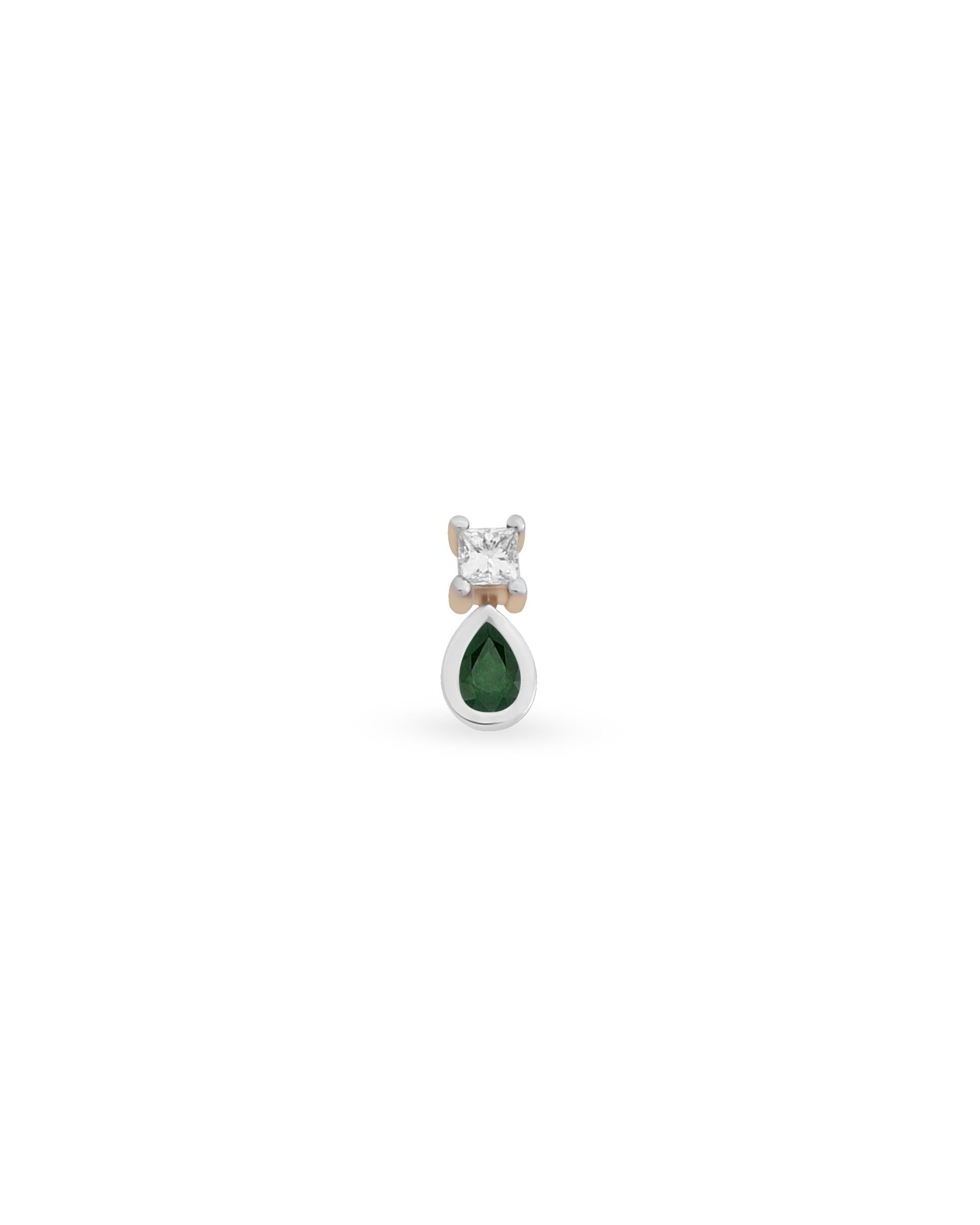 Duo Square Pear Gem Piercing