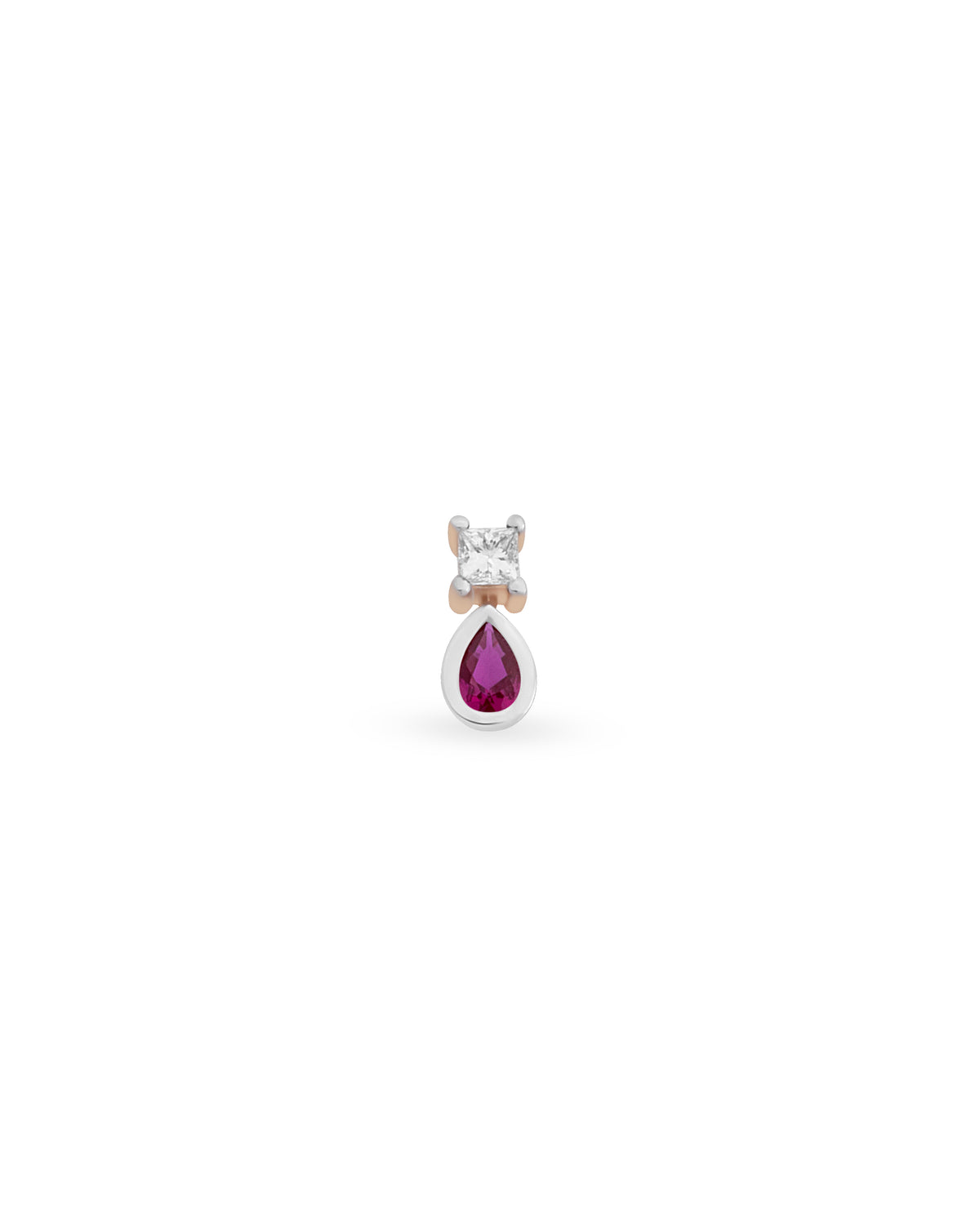 Duo Square Pear Gem Piercing