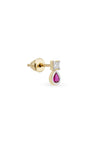 Duo Square Pear Tekli Küpe