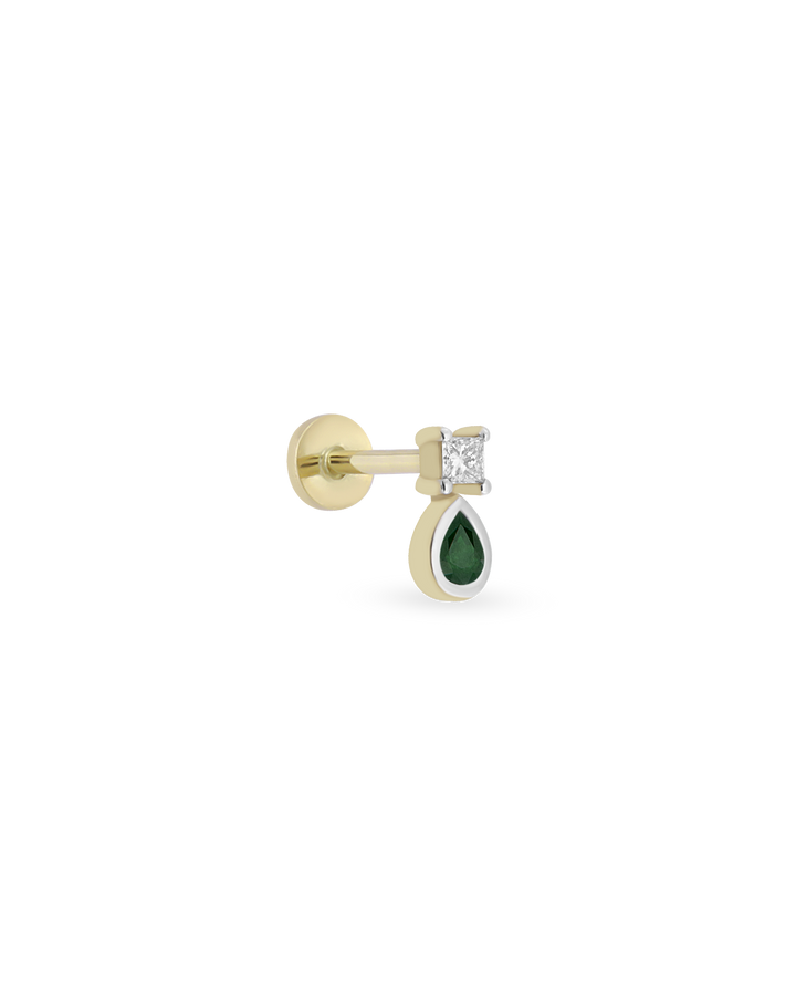 Duo Square Pear Gem Piercing