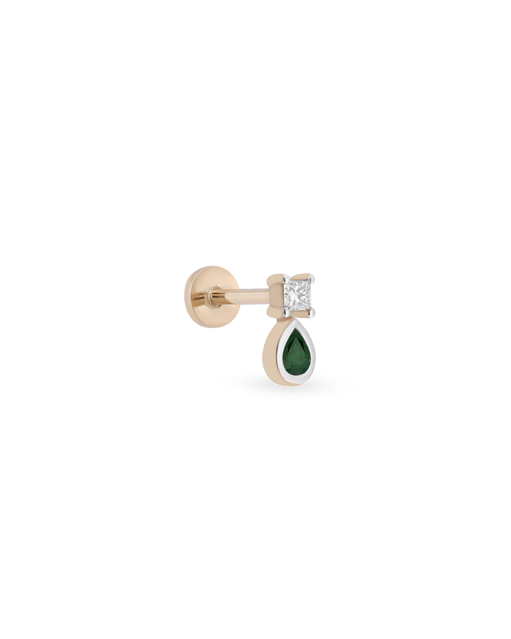 Duo Square Pear Gem Piercing