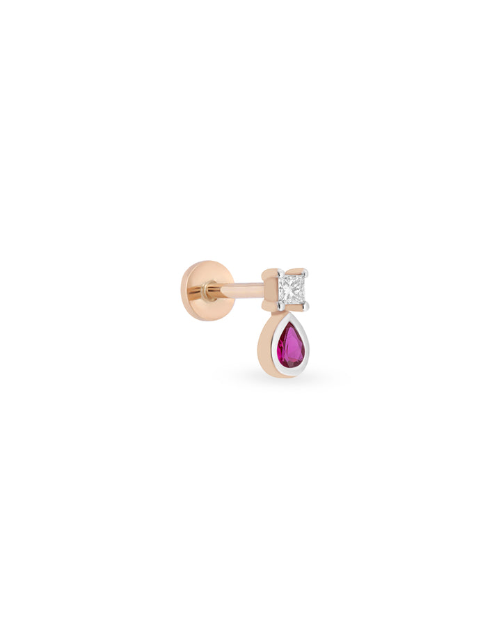 Duo Square Pear Gem Piercing