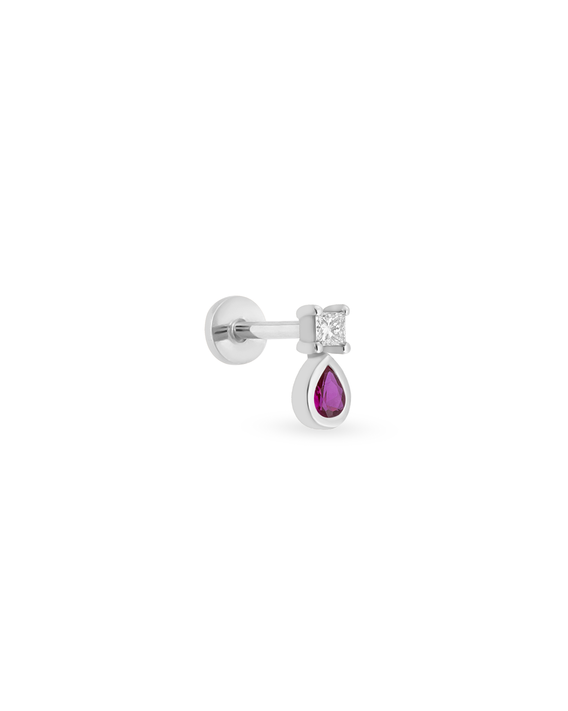 Duo Square Pear Gem Piercing