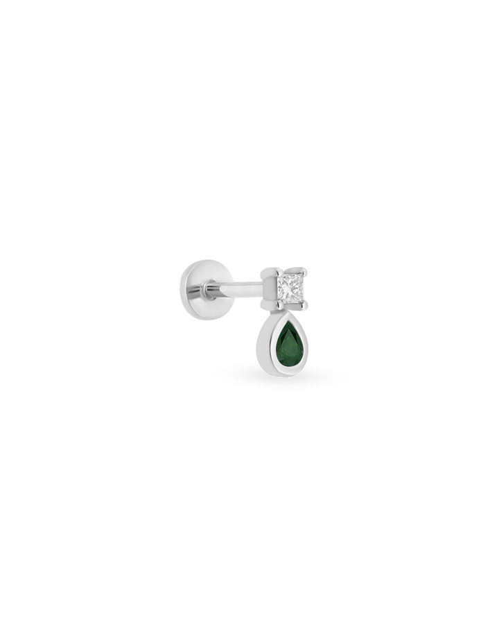 Duo Square Pear Gem Piercing