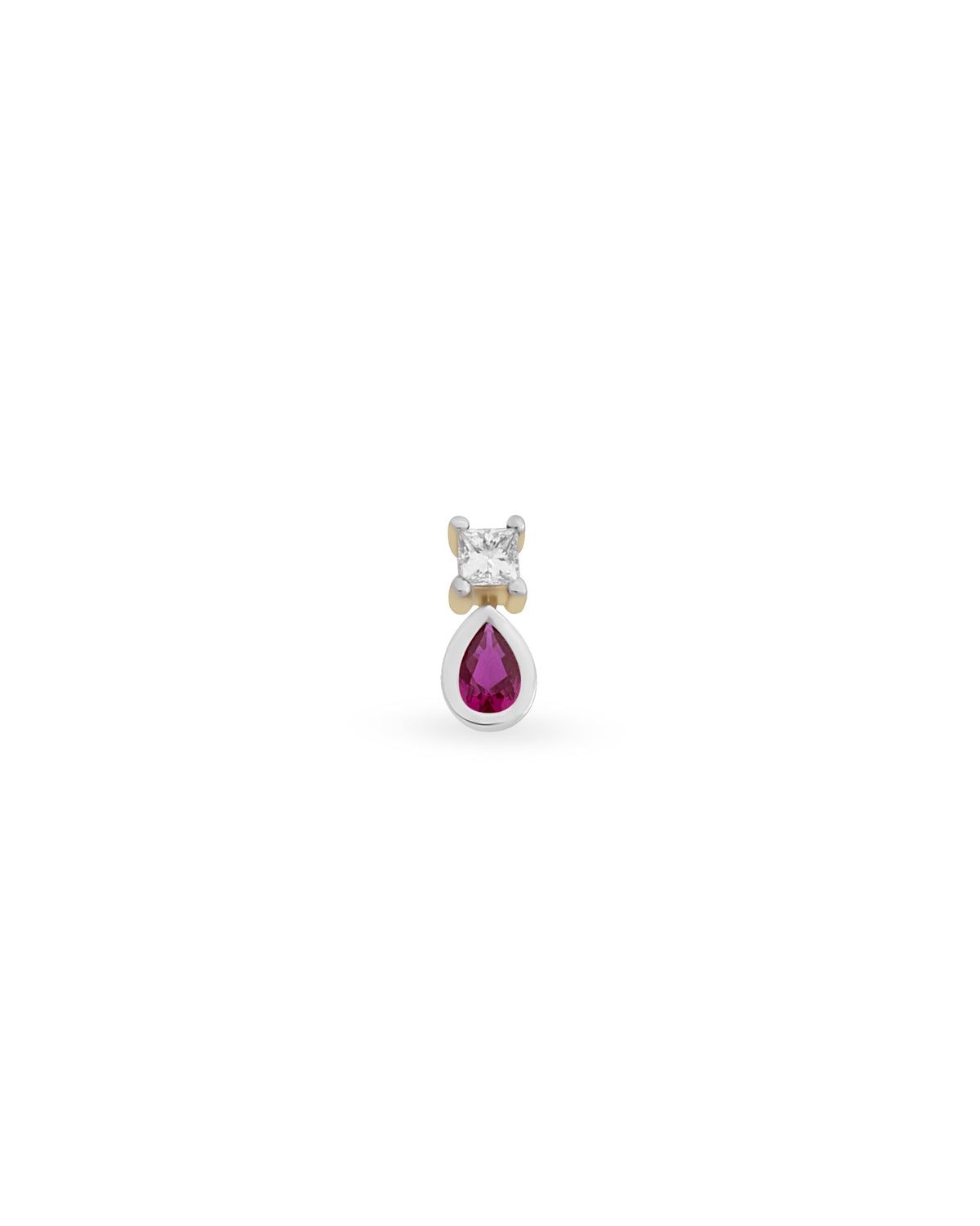 Duo Square Pear Gem Piercing