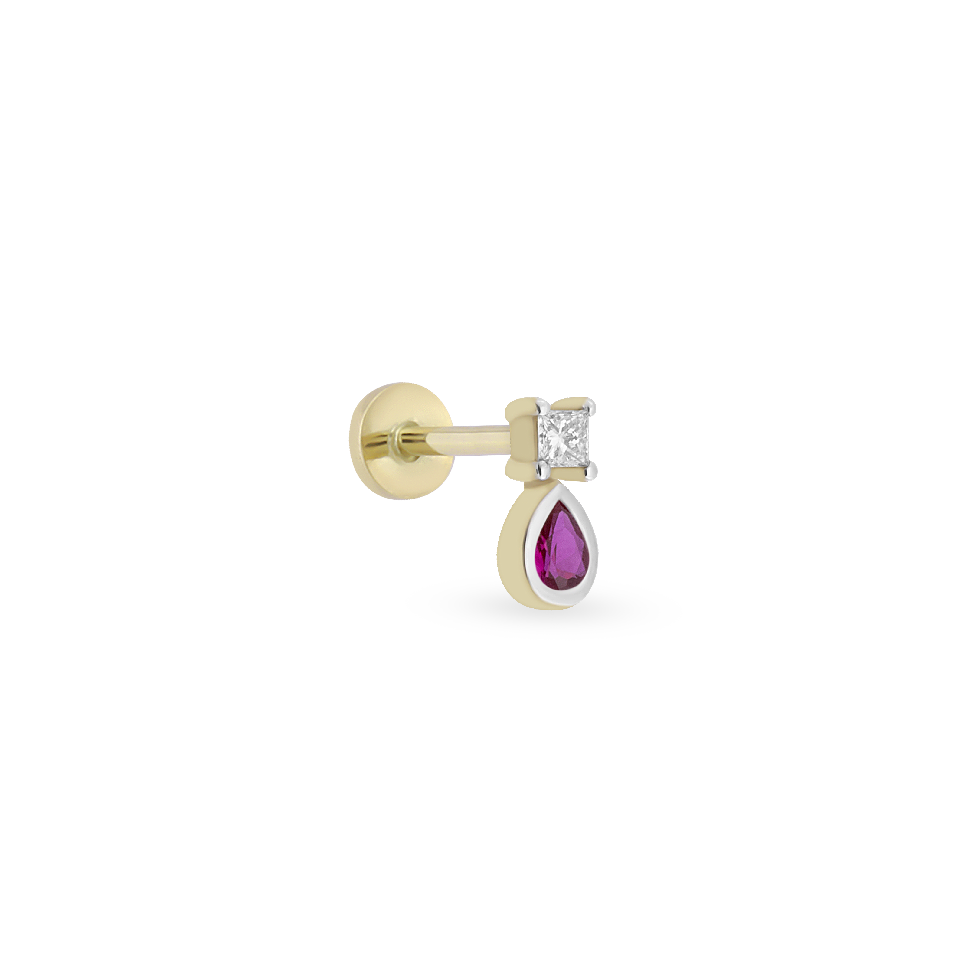 Duo Square Pear Gem Piercing