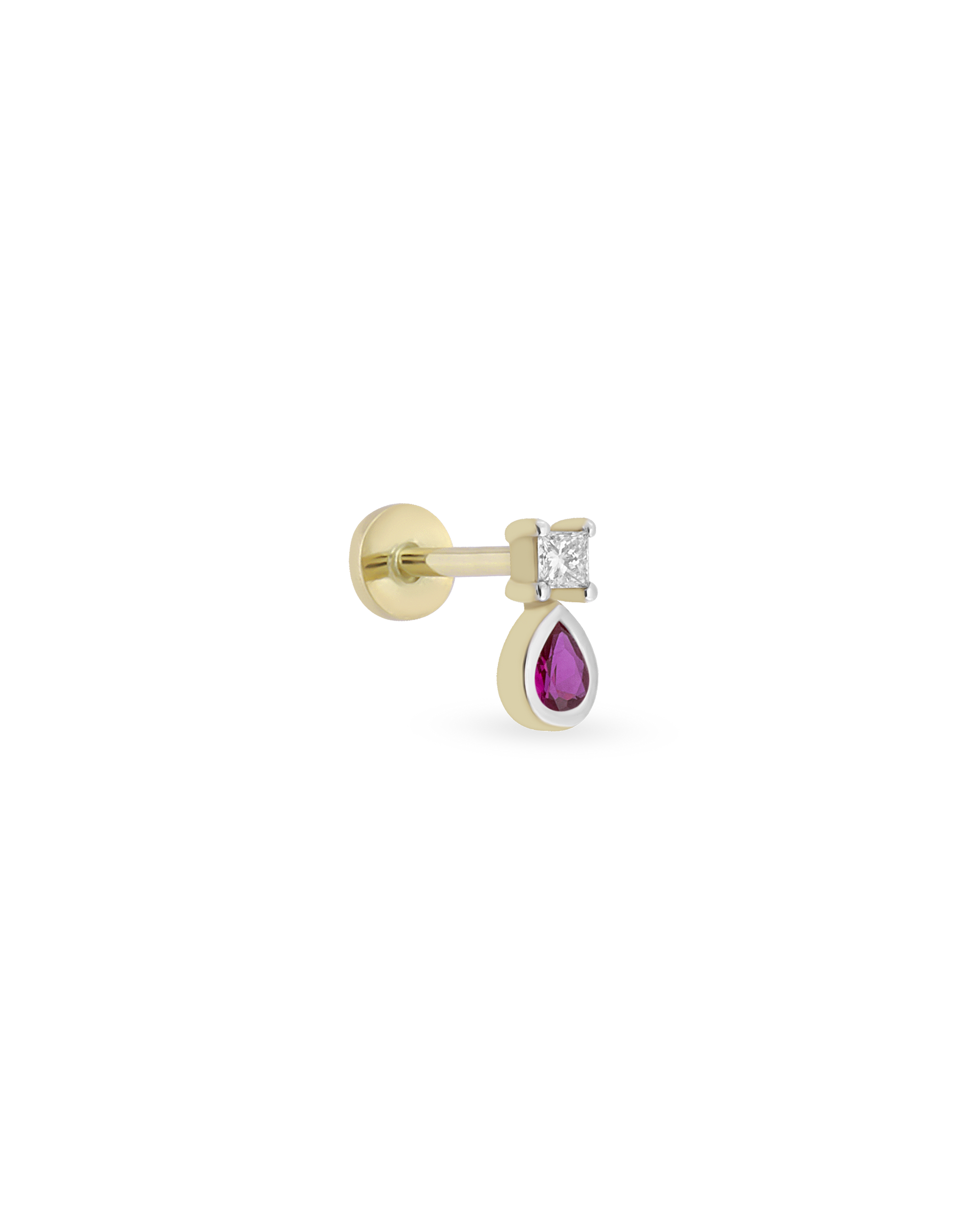 Duo Square Pear Gem Piercing