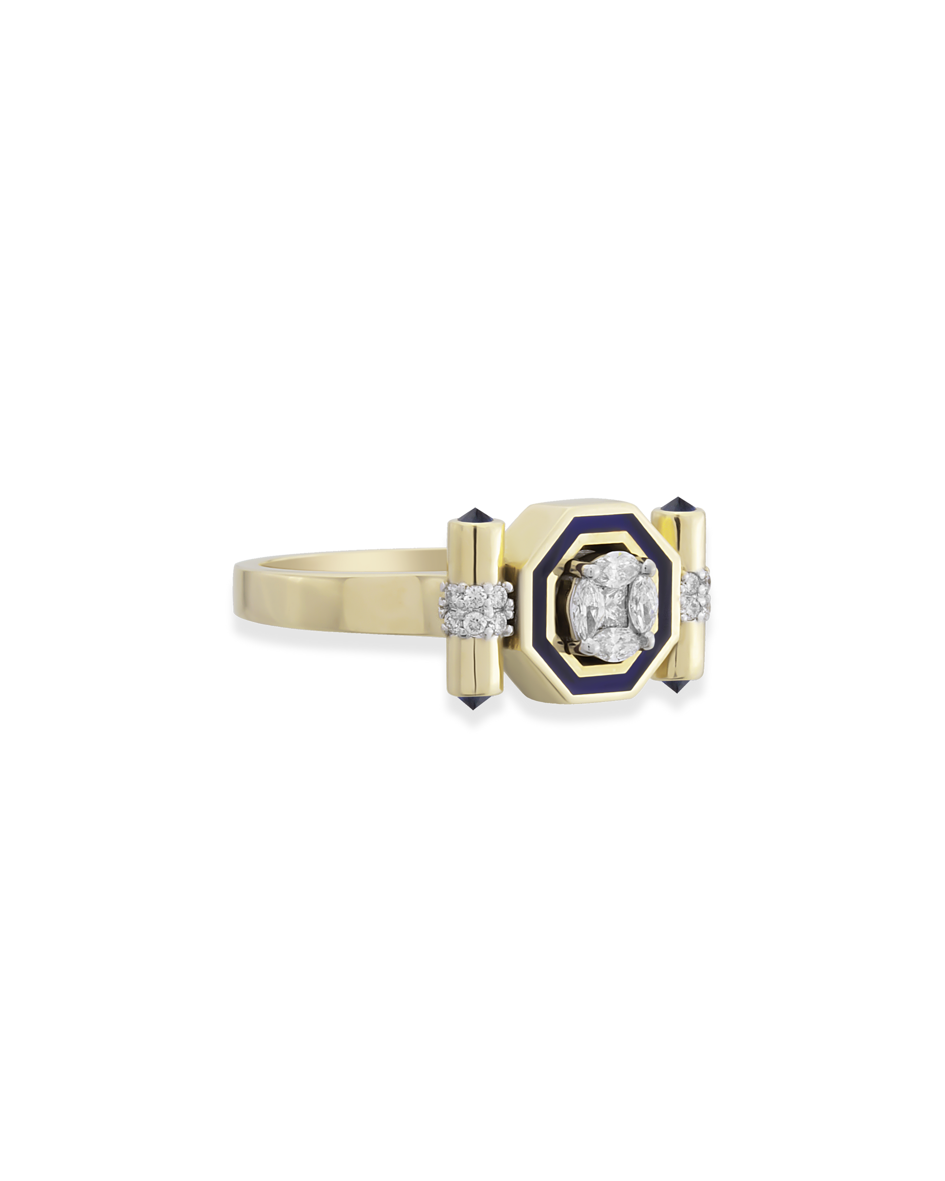 Bella Navy Enamel Yüzük