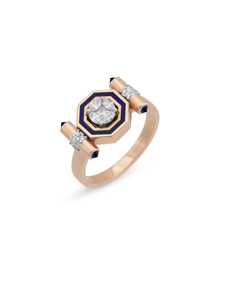 Bella Navy Enamel Yüzük