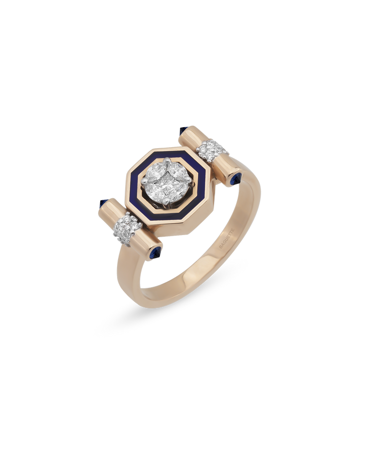 Bella Navy Enamel Yüzük