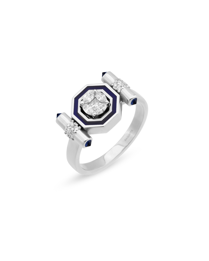 Bella Navy Enamel Yüzük