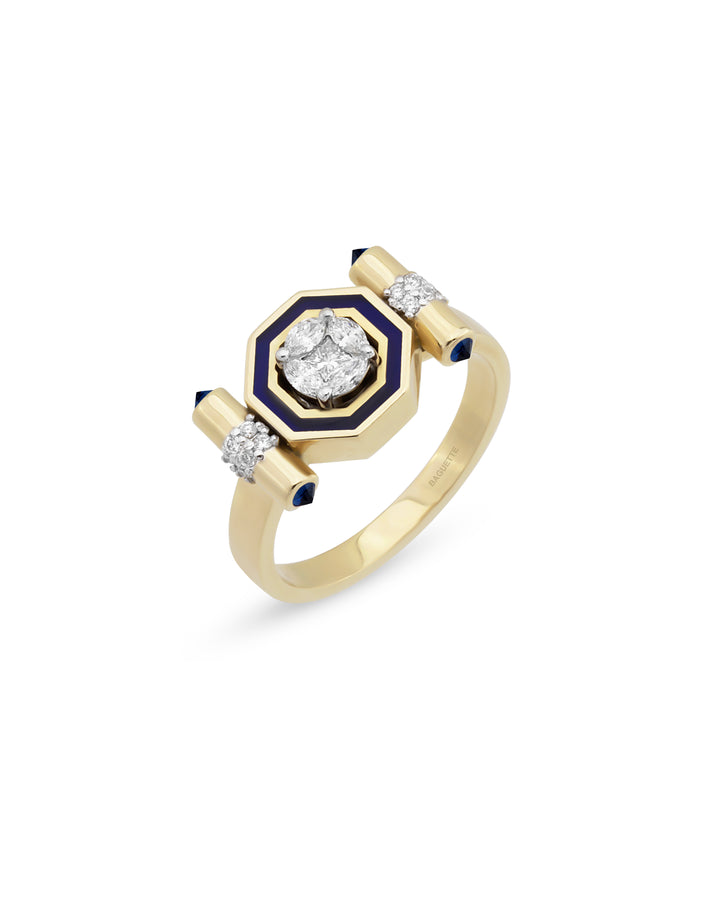 Bella Navy Enamel Yüzük