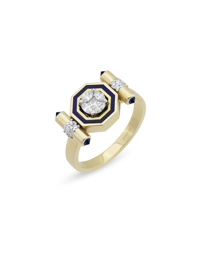 Bella Navy Enamel Yüzük
