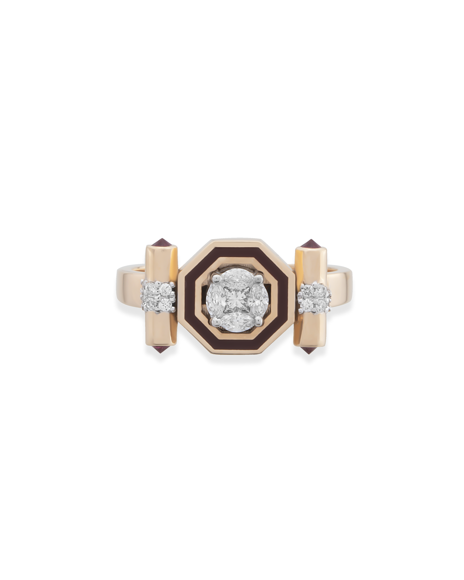 Bella Burgundy Enamel Yüzük
