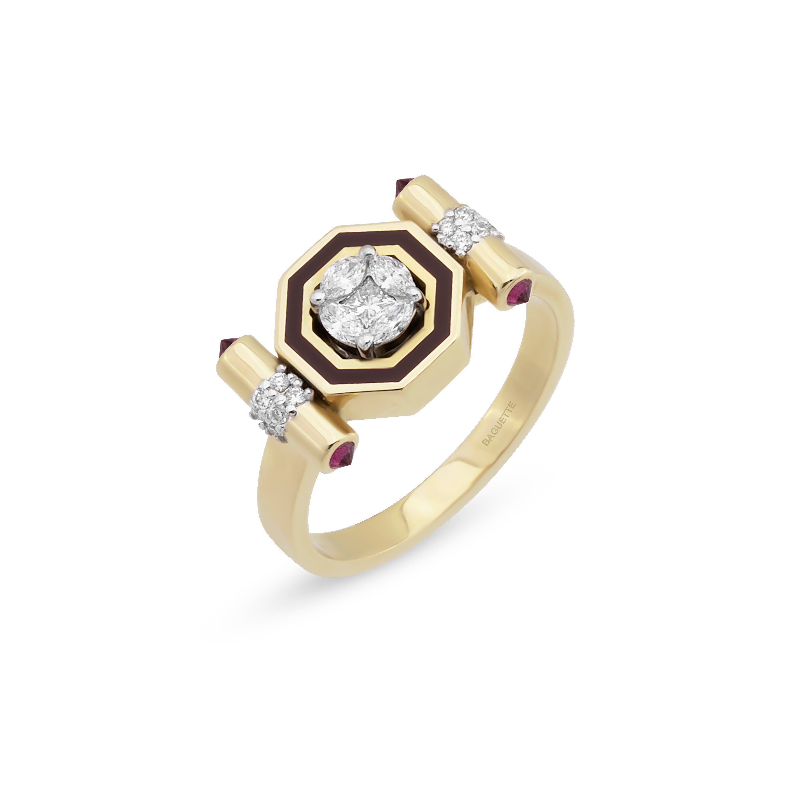 Bella Burgundy Enamel Yüzük